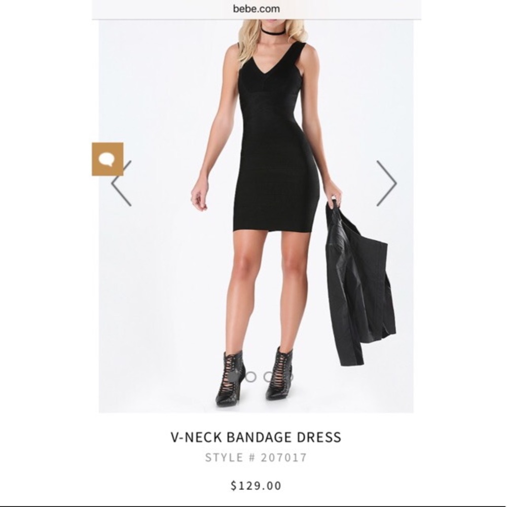 Black Bebe double V bandage dress